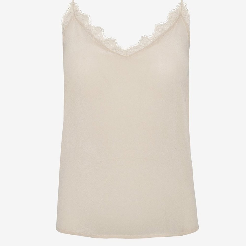 NWOT ANINE BING Silk lace detail nude cami tank, S - Picture 4 of 8